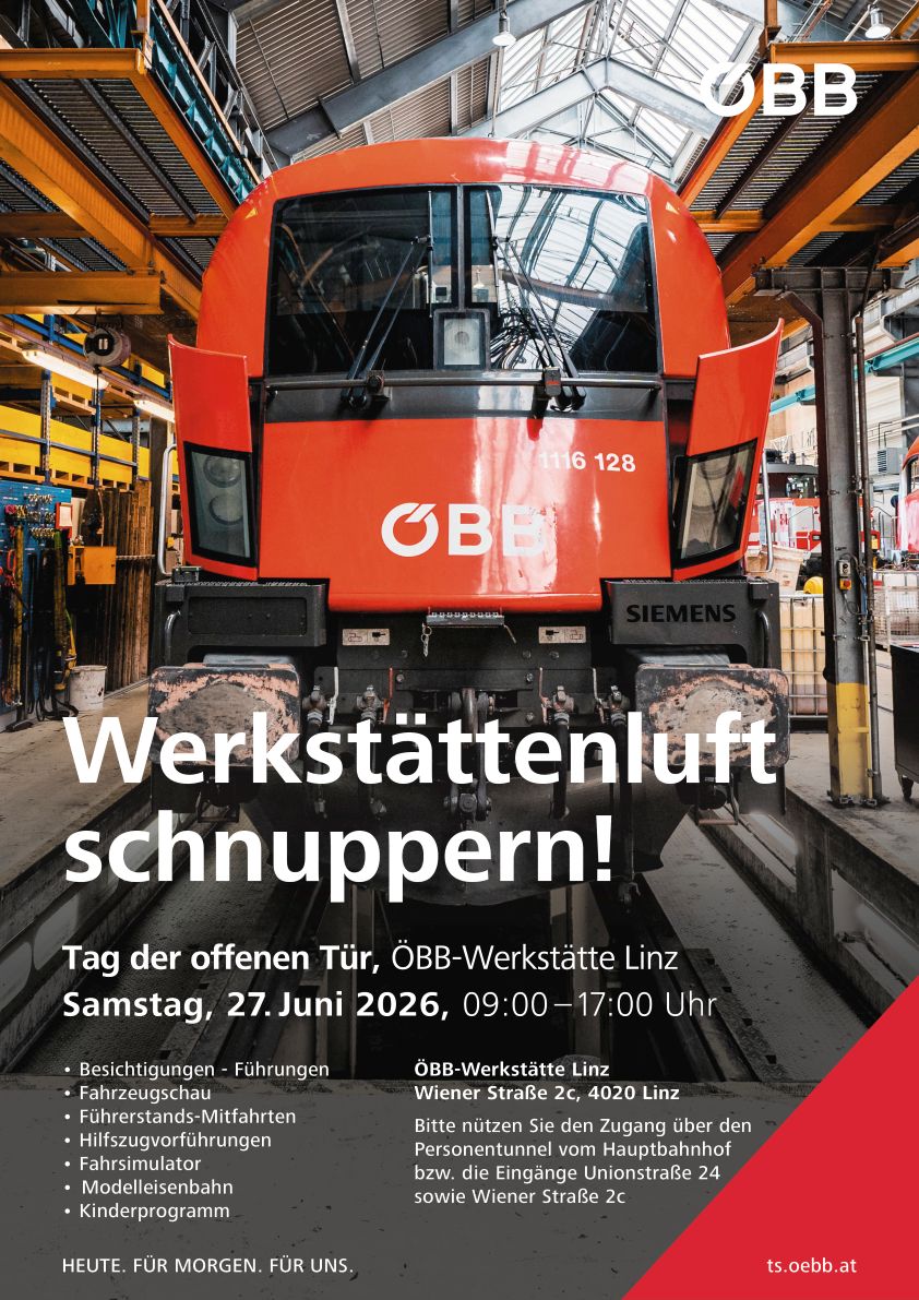 Mehr über den Artikel erfahren Tag der offenen Tür in den ÖBB TS Werk Jedlersdorf und Linz